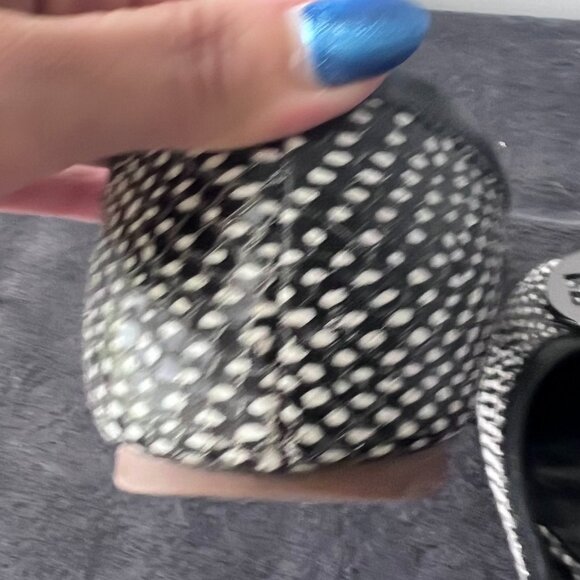 Tory Burch Reva Flat Snake Skin with Black/Pewter Hardware Size 8 - Picture 8 of 8